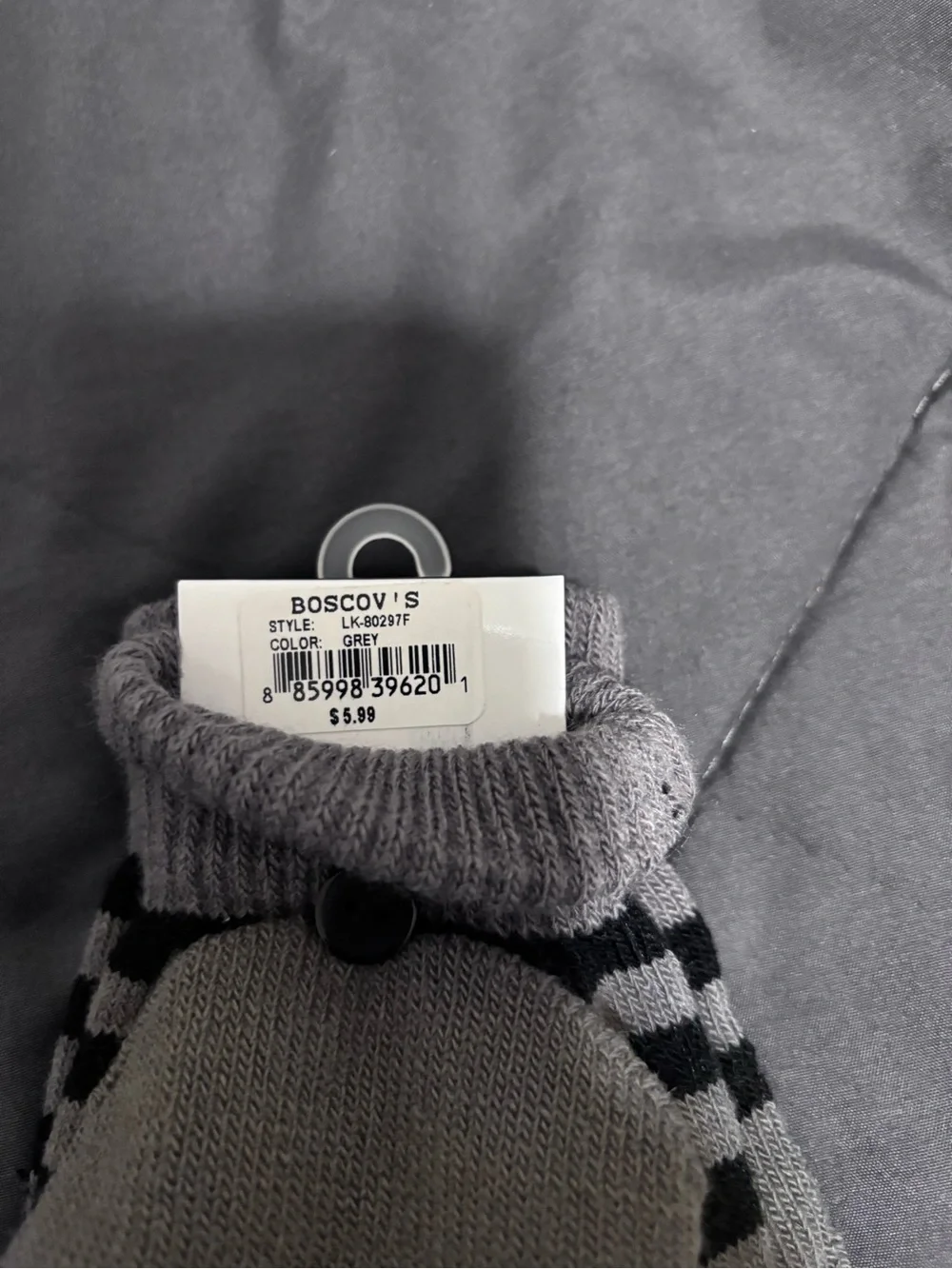 Gray and Black Flip-Top Gloves - Men